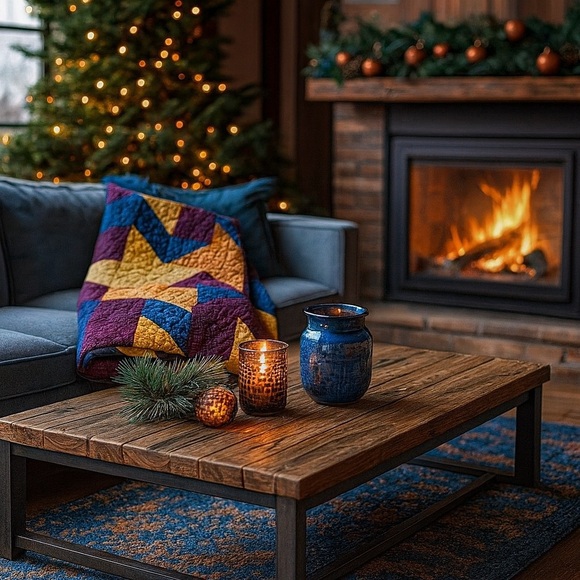 Handmade Other - Handmade Patchwork Star Quilt – 70” x 70” – NEW